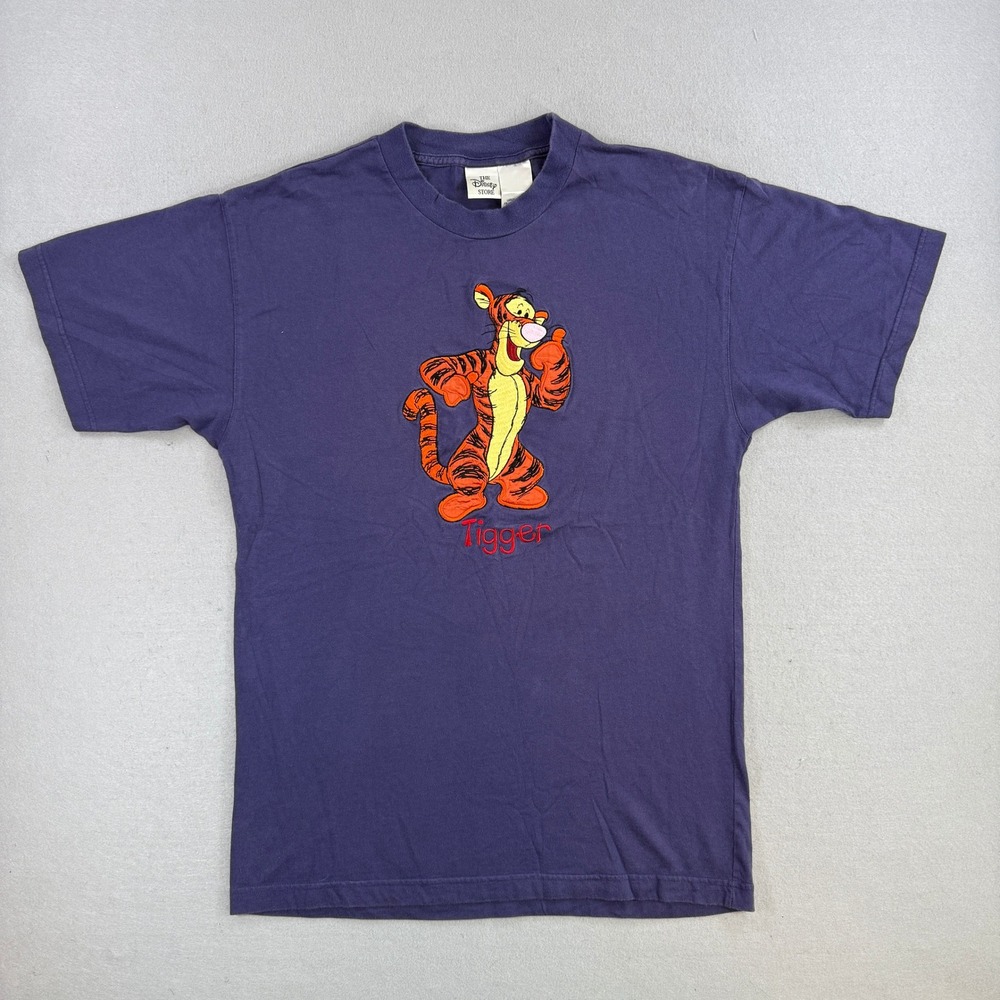 Vintage Disney Store Tigger T-Shirt Men Large Purple Winnie the Pooh Embroidered
